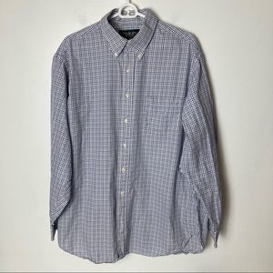 Brooks Brothers Country Club Egyptian Cotton Plaid Dress Shirt, Men’s, XL/R